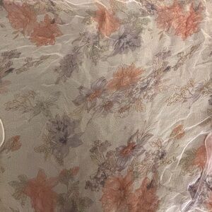 NWOT Floral Sheer Scarf - Pink and Purple